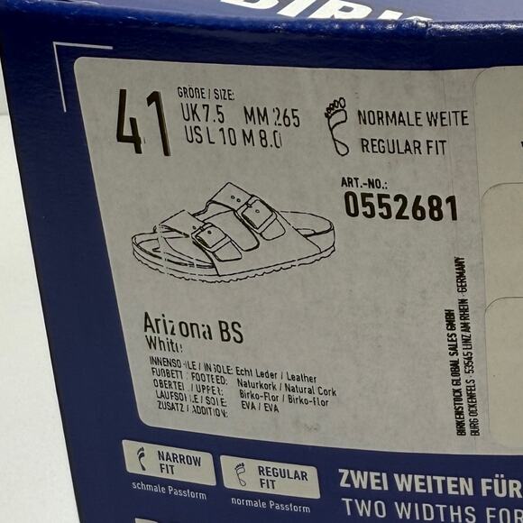 NIB • Birkenstock ARIZONA BIRKO Flor Size: 41 L10/M8- Normal Width - Picture 6 of 6